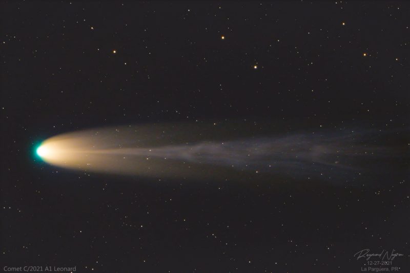 Comet Leonard in the evening sky