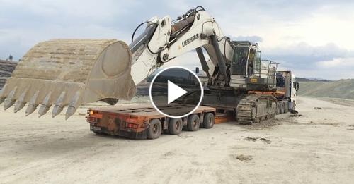 Loading And Transporting The Huge Liebherr 984C Excavator 120 Tones – Fasoulas Heavy Transports