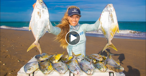 Surf Fishing for Florida POMPANO (Catch Clean Cook) Nut Encrusted with Coconut Sauce!