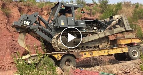 How to unload dozer without ramp!!
