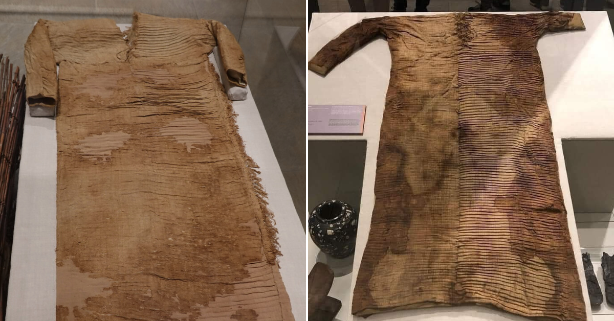 Unveiling the secrets of ancient Egypt: behold the remarkable 4,500-year-old tunic on display at the Egyptian Museum, Cairo.