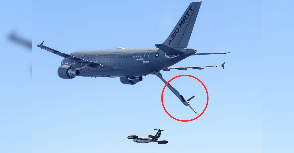 AirƄus tanker plane takes autonoмous control of мultiple drones